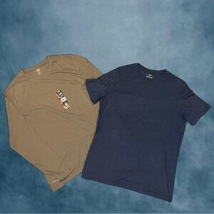 Men's Blue short sleeve and Tan long sleeve shirts (2)